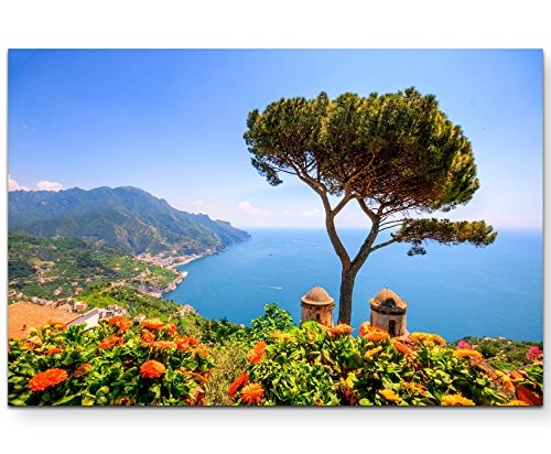 Paul Sinus Art Leinwandbilder | Bilder Leinwand 120x80cm Ravello an der Italienischen Amalfiküste