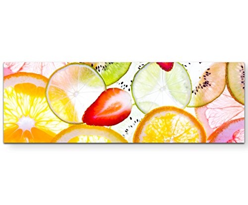 Paul Sinus Art Leinwandbilder | Bilder Leinwand 150x50cm Obst in Scheiben