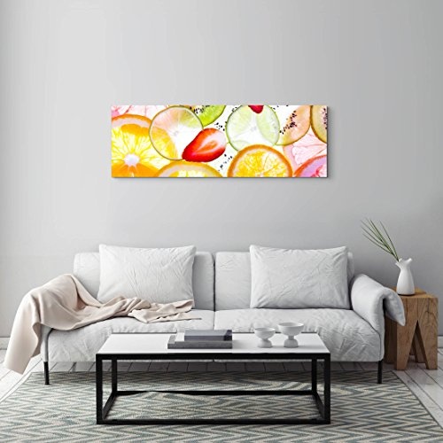Paul Sinus Art Leinwandbilder | Bilder Leinwand 150x50cm Obst in Scheiben