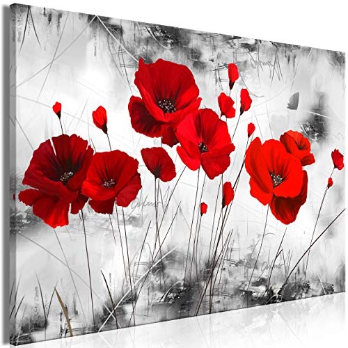 decomonkey | Mega XXXL Bilder Mohnblumen | Wandbild Leinwand 170x85 cm Selbstmontage DIY Einteiliger XXL Kunstdruck zum aufhängen | Blumen Natur