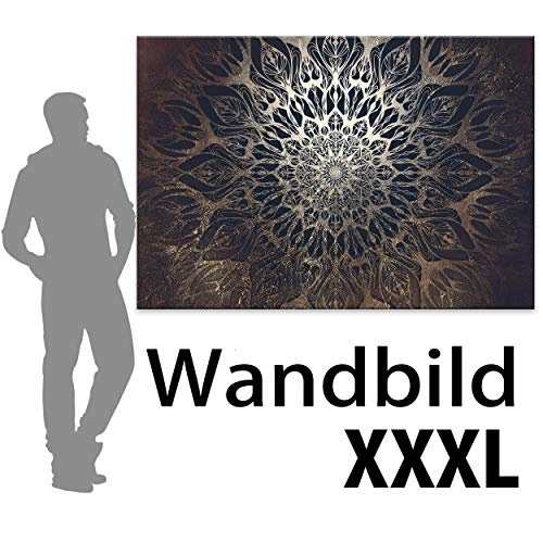 decomonkey | Mega XXXL Bilder Mandala | Wandbild Leinwand 160x80 cm Selbstmontage DIY Einteiliger XXL Kunstdruck zum aufhängen | Orient Abstrakt