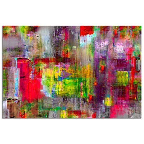 decomonkey | Mega XXXL Bilder Abstrakt | Wandbild Leinwand 170x85 cm Selbstmontage DIY Einteiliger XXL Kunstdruck zum aufhängen | wie gemalt bunt