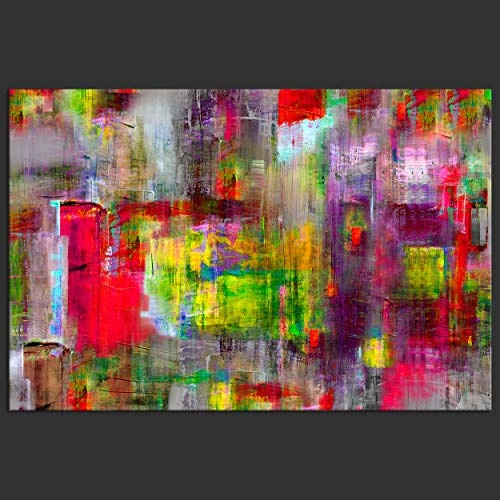 decomonkey | Mega XXXL Bilder Abstrakt | Wandbild Leinwand 170x85 cm Selbstmontage DIY Einteiliger XXL Kunstdruck zum aufhängen | wie gemalt bunt