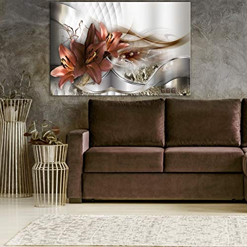 decomonkey | Mega XXXL Bilder Lilien Abstrakt | Wandbild Leinwand 170x85 cm Selbstmontage DIY Einteiliger XXL Kunstdruck zum aufhängen | Blumen