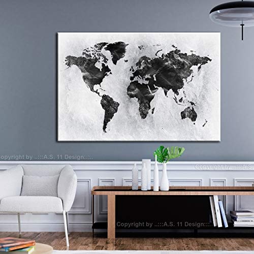 decomonkey | Mega XXXL Bilder Weltkarte | Wandbild Leinwand 165x110 cm Selbstmontage DIY Einteiliger XXL Kunstdruck zum aufhängen | Landkarte Welt