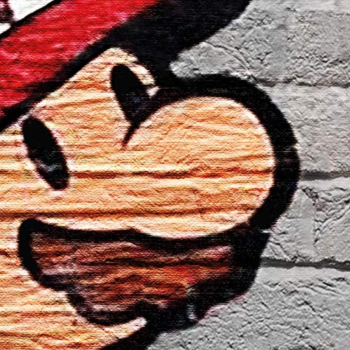 decomonkey | Mega XXXL Bilder Mario and Cop Banksy | Wandbild Leinwand 160x80 cm Selbstmontage DIY Einteiliger XXL Kunstdruck zum aufhängen | Street Art