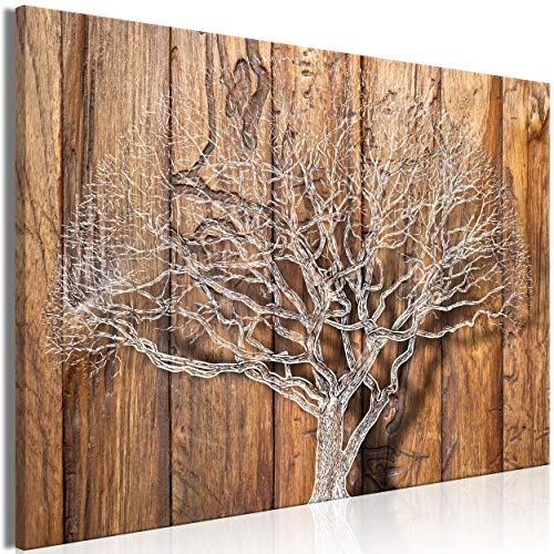 decomonkey | Mega XXXL Bilder Baum Holz | Wandbild Leinwand 160x80 cm Selbstmontage DIY Einteiliger XXL Kunstdruck zum aufhängen | Abstrakt