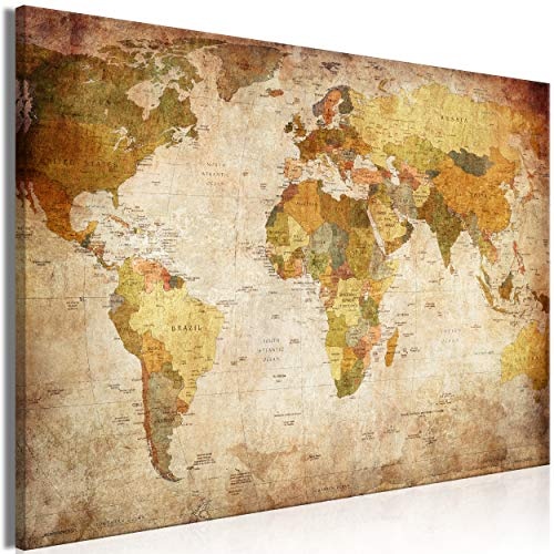 decomonkey | Mega XXXL Bilder Weltkarte | Wandbild Leinwand 160x80 cm Selbstmontage DIY Einteiliger XXL Kunstdruck zum aufhängen | Welt Kontinente