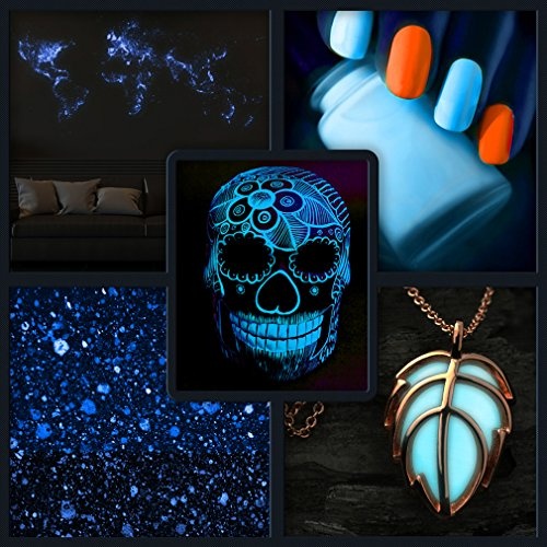 decomonkey Profi Nachleuchtpigment Glühpulver 40g blau/türkis Nachtleuchtendes Phosphoreszierend selbstleuchtend Glow Pulver Nachleuchtpulver Leuchtfarben Nacht Leuchtpulver