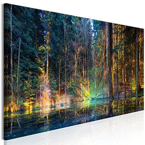 decomonkey Bilder Wald Landschaft 135x45 cm 1 Teilig...