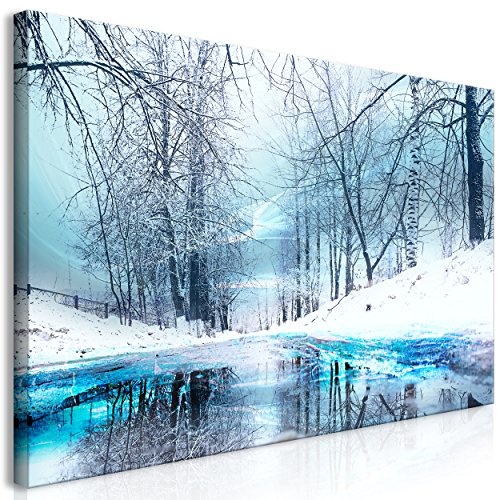 decomonkey Bilder Landschaft Winter 80x40 cm 1 Teilig...