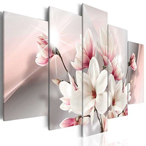 decomonkey Bilder Blumen Magnolien 100x50 cm 5 Teilig...