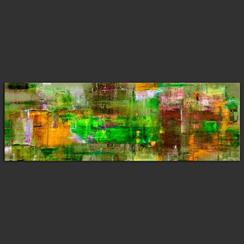 decomonkey Bilder Abstrakt 150x50 cm 1 Teilig Leinwandbilder Bild auf Leinwand Wandbild Kunstdruck Wanddeko Wand Wohnzimmer Wanddekoration Deko bunt