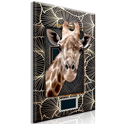 decomonkey Bilder Giraffe 40x60 cm 1 Teilig Leinwandbilder Bild auf Leinwand Vlies Wandbild Kunstdruck Wanddeko Wand Wohnzimmer Wanddekoration Deko Tiere Afrika