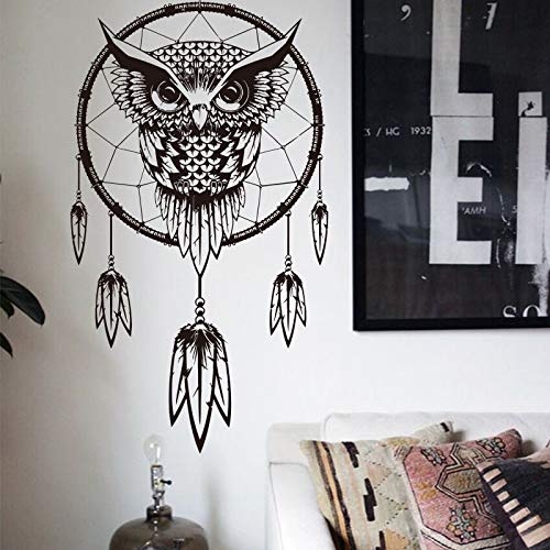 zlhcich Art Design Indian Dream Catcher Decor DIY Wandaufkleber Eulen-Abziehbilder Vinyl-Wandbilder Aufkleber Tier-Tapeten Hauptdekoration