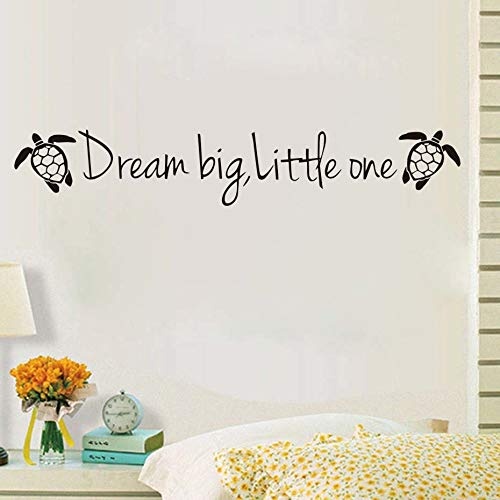 95x43cm Cartoon Tortoises Wall Stickers Dream Big Little...