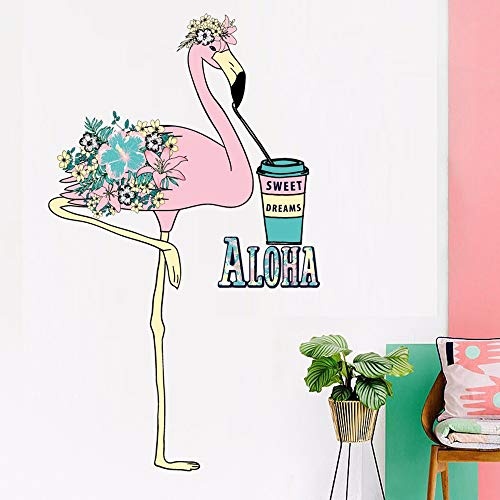 Tier Wandaufkleber Flamingos Sweet Dream Decals Wohnzimmer Schlafzimmer Bar Hintergrund Wanddekoration abnehmbare Art