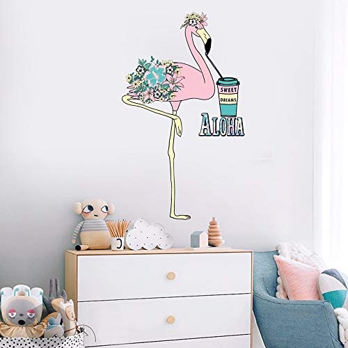 Tier Wandaufkleber Flamingos Sweet Dream Decals Wohnzimmer Schlafzimmer Bar Hintergrund Wanddekoration abnehmbare Art