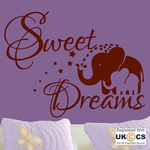 Sweet Dreams Elephants Cute Stars Kinderzimmer Kid Wall...