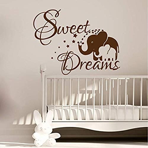 60X43cm Sweet Dream Elephant Mom and Her Baby Wall Sticker PVC Vinyl Art Kids Bedroom Wall Decor Decals Murals Decoration