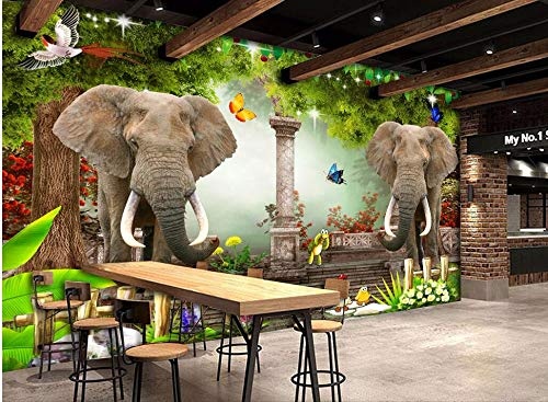 Xcmb 3D Tapete 3D Wallpaper Custom Mural Elephant Dream Forest Forest ChildrenS Room Wallpaper For Wall 3 D Home Improvement Print Fabric-450Cmx300Cm