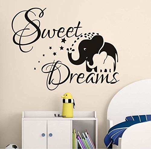xlei Sweet Dreams Elephant Mom Und Ihr Baby Wandaufkleber PVC Vinyl Kunst Decals DIY Tapete Für Kinder Schlafzimmer Home Decor76X58Cm