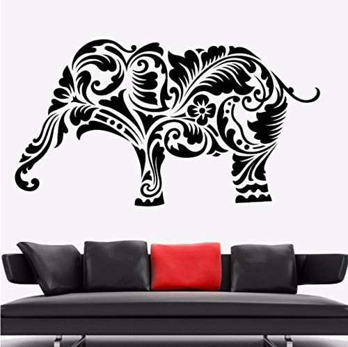 Your boy-HT Wohnkultur Elefant Afrika Tier Ornament Wandbild Removable Yoga Schlafzimmer Art Home Elephant Wandaufkleber Dekor 76X42 cm
