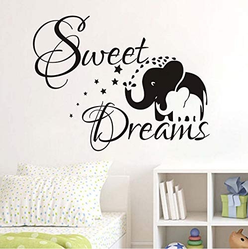 Finloveg Sweet Dreams Elephant Mom Und Ihr Baby Wandaufkleber Pvc Vinyl Kunst Decals Diy Tapete Für Kinder Schlafzimmer Wohnkultur 58X43 Cm
