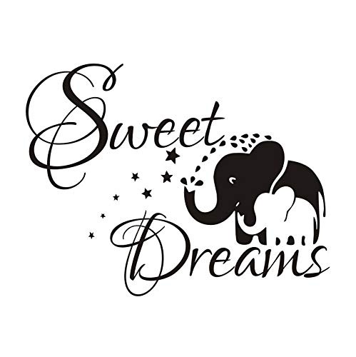 Finloveg Sweet Dreams Elephant Mom Und Ihr Baby Wandaufkleber Pvc Vinyl Kunst Decals Diy Tapete Für Kinder Schlafzimmer Wohnkultur 58X43 Cm