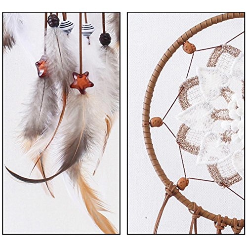 Xiangpian183 Dream Catcher with Flower & Feather, Wind Chimes Crochet Design Dreamcatcher Wall Art Hanging Ornaments Home Decoration for Home, Wall, Door, Bedroom, Living Room, 64cm