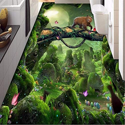 Gwgdjk Fantasy Dream Forest Creek Bad Küche 3D Boden...