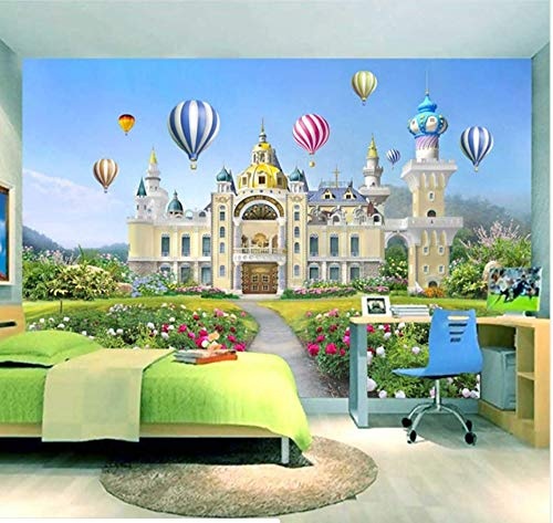 zhimu Benutzerdefinierte Fototapete 3D Wandbild Schöne Mädchen Kleine Prinzessin Dream Castle Background Wall Kinder Tapete für Schlafzimmer 352cmx250cm