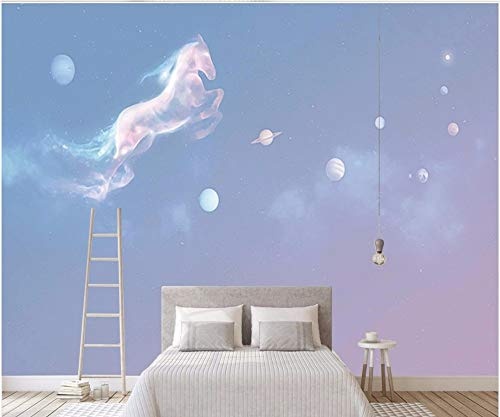 Fototapete 3D Effekt Tapete Tianma Dream Sternenkloster Universum Planet Vliestapete 3D Wallpaper Moderne Wanddeko Wandbilder