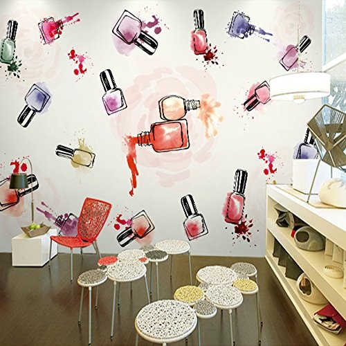 Vlies Tapete Wandbilder Cosmetics Shops Fashion Beauty Background Wallpaper Pink Dream Romantic Beauty Nail Poster Wallpaper Non-Woven Cloth