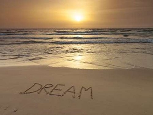 The Poster Corp Assaf Frank - Sand Writing - Word Dream Written on Beach Kunstdruck (22,86 x 30,48 cm)