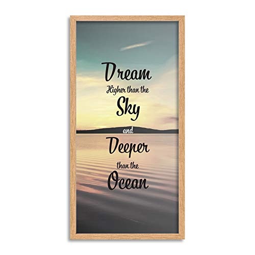 Wee Blue Coo LTD Dream Higher Than Sky Deeper Ocean Long Panel Framed Wall Art Print Ozean Mauer