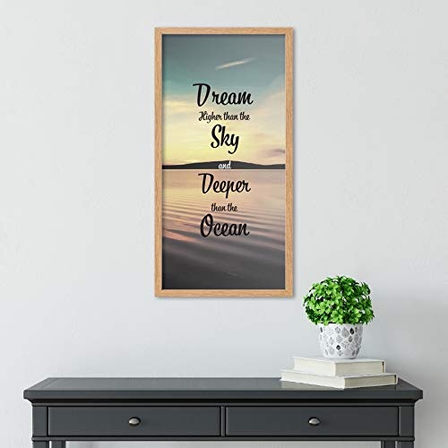 Wee Blue Coo LTD Dream Higher Than Sky Deeper Ocean Long Panel Framed Wall Art Print Ozean Mauer