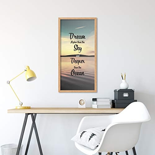 Wee Blue Coo LTD Dream Higher Than Sky Deeper Ocean Long Panel Framed Wall Art Print Ozean Mauer