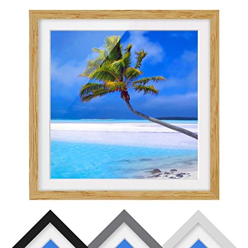 Bild mit Rahmen - Tropical Dream - Rahmenfarbe Eiche, 70 x 70 cm