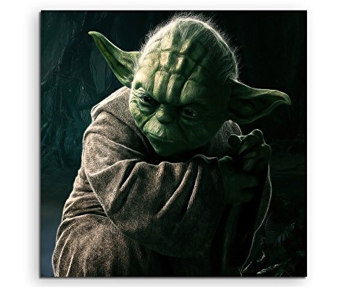 Master Yoda Star Wars Leinwandbild in 60x60cm Made in Germany! Preiswerter fertig gerahmter Kunst-Druck zum Aufhängen - tolles und einzigartiges Motiv. Kein Poster oder Plakat!