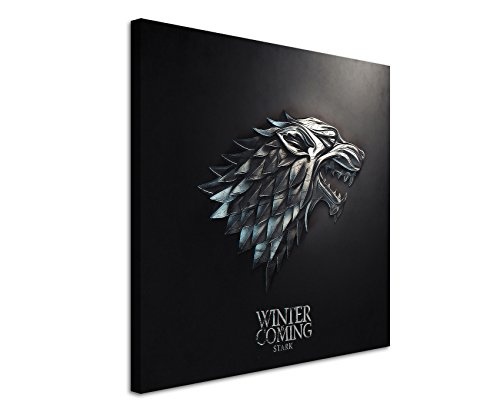 Game of Thrones Stark Leinwandbild in 60x60cm Made in Germany! Preiswerter fertig gerahmter Kunst-Druck zum Aufhängen - tolles und einzigartiges Motiv. Kein Poster oder Plakat!