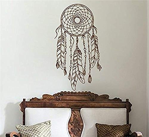 wandaufkleber baum kinderzimmer Dreamcatcher Art Dream Catcher Wall Decal Boho Feather Decor Night Symbol Boho Vinyl Decal Bohemian Bedding Decal Bedroom Nursery Decor