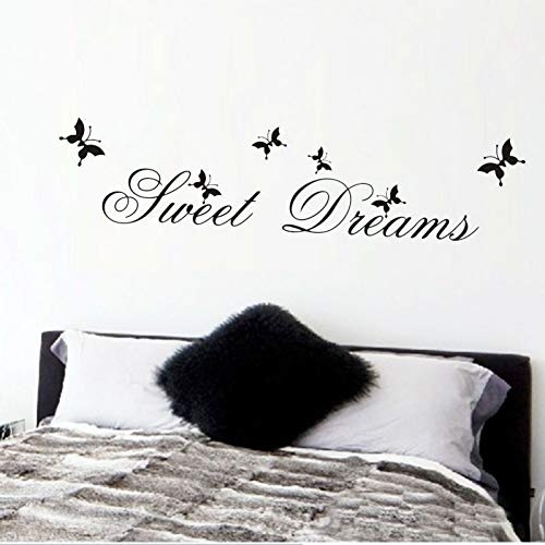 QTRYFHJI Sweet Dreams Wall Stickers Bedroom Decoration DIY Home Decals Quotes Mural Arts Printing PVC