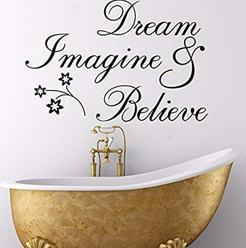 Zjxxm Witkey Dream Imagine And Believe Inspirational Wall Decal Stickers Quotes Saying And Words Diy Home Decor Vinyl Wall Murals Art 60 * 40Cm