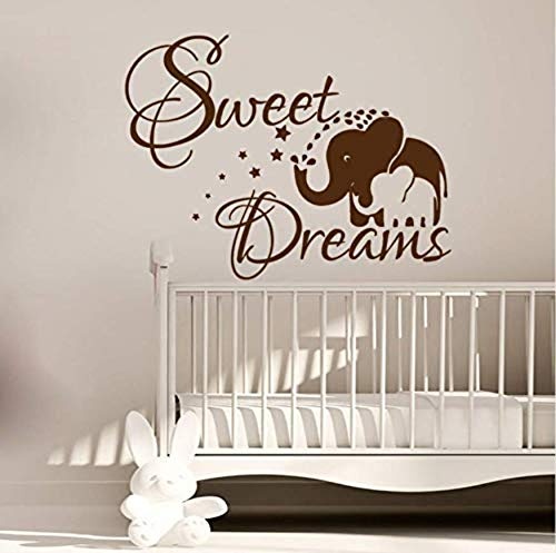 Wandtattoos selbstklebende Wandtattoos wasserdichte Wandtattoos 60X43cm Sweet Dream Elephant Mom und ihr Baby Wandtattoo PVC Vinyl Art Kinderzimmer Wandtattoo Wandbilder Dekoration