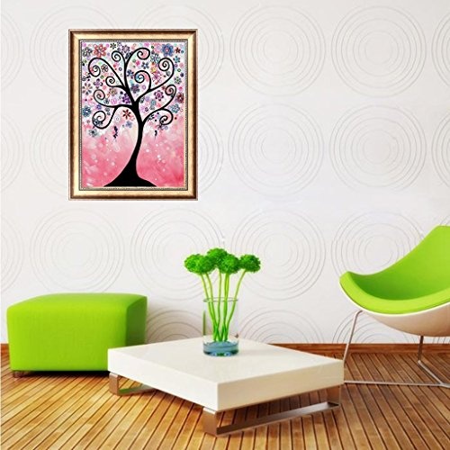 qisuw DIY 5D Diamant-(Baum) -staron Full Stickerei Strass Gemälde Kreuzstich Colorful Dream Kit Wand Art Decor von Nummer Kits Home Decor