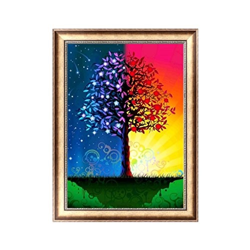 qisuw DIY 5D Diamant-(Baum) -staron Full Stickerei Strass Gemälde Kreuzstich Colorful Dream Kit Wand Art Decor von Nummer Kits Home Decor