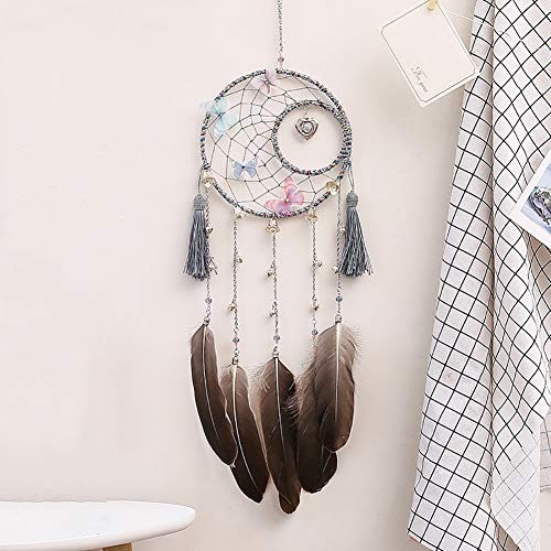 Dandeliondeme Aufhängen Decor Feder Bell Butterfly Dream Catcher Wand Home Cafe Auto Craft Ornament für Schlafzimmer Einzigartige Dekoration, Multi