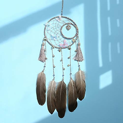 Dandeliondeme Aufhängen Decor Feder Bell Butterfly Dream Catcher Wand Home Cafe Auto Craft Ornament für Schlafzimmer Einzigartige Dekoration, Multi