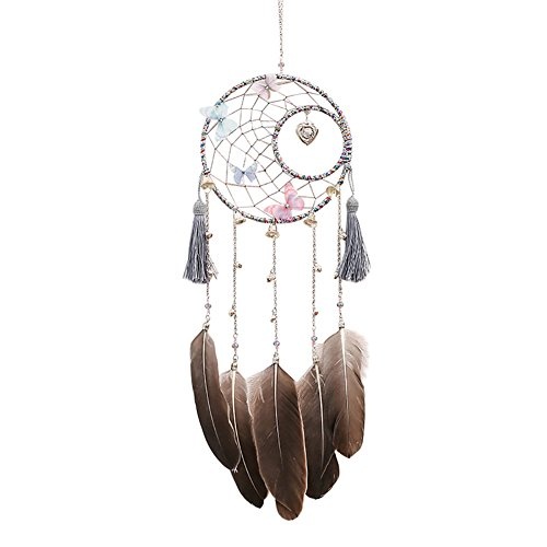 Dandeliondeme Aufhängen Decor Feder Bell Butterfly Dream Catcher Wand Home Cafe Auto Craft Ornament für Schlafzimmer Einzigartige Dekoration, Multi